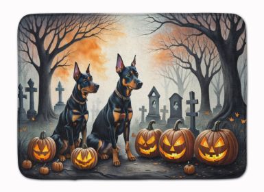 Doberman Pinscher Spooky Halloween Memory Foam Kitchen Mat Machine Washable Anti-Fatigue Mat Cushion Comfort Bath Mat or Kitchen Rug