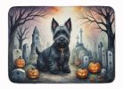 Scottish Terrier Spooky Halloween Memory Foam Kitchen Mat Machine Washable Anti-Fatigue Mat Cushion Comfort Bath Mat or Kitchen Rug