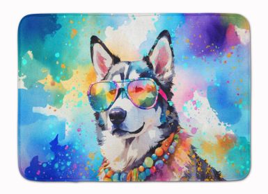 Siberian Husky Hippie Dawg Memory Foam Kitchen Mat Machine Washable Anti-Fatigue Mat Cushion Comfort Bath Mat or Kitchen Rug