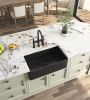 Black Farmhouse Sink Deep Apron Sink Undermount Farmhouse Kitchen Sink Single Farm Sink