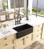 Black Farmhouse Sink Deep Apron Sink Undermount Farmhouse Kitchen Sink Single Farm Sink