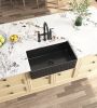 Black Farmhouse Sink Deep Apron Sink Undermount Farmhouse Kitchen Sink Single Farm Sink