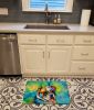 English Bulldog Hippie Dawg Memory Foam Kitchen Mat Machine Washable Anti-Fatigue Mat Cushion Comfort Bath Mat or Kitchen Rug