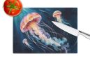 Deep-Sea Jellyfish Glass Cutting Board Decorative Tempered Glass Kitchen Cutting and Serving Board Large Size Chopping Board