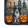 Australian Shepherd Spooky Halloween Memory Foam Kitchen Mat Machine Washable Anti-Fatigue Mat Cushion Comfort Bath Mat or Kitchen Rug