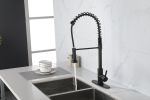 Kitchen Faucets Commercial Solid Brass Single Handle Single Lever Pull Down Sprayer Spring Kitchen Sink Faucet
