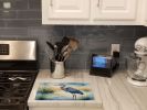 Blue Heron Emerging as the day fades Glass Cutting Board Decorative Tempered Glass Kitchen Cutting and Serving Board Large Size Chopping Board