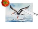 Black Skimmer Glass Cutting Board Decorative Tempered Glass Kitchen Cutting and Serving Board Large Size Chopping Board
