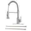 Single Handle 1 Hole High Arc Spring Kitchen Sink Faucet with 3-function Pull Down Sprayer ,Hot and Cold water pipes