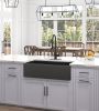 Black Farmhouse Sink Deep Apron Sink Undermount Farmhouse Kitchen Sink Single Farm Sink