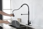 Kitchen Faucets Commercial Solid Brass Single Handle Single Lever Pull Down Sprayer Spring Kitchen Sink Faucet