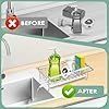 Sink Caddy for Kitchen Sink Organizer - Space-Saving Sponge Holder with Drain Tray - Home Essential Kitchen Bathroom Decor Tidy Clean Countertop Gadge