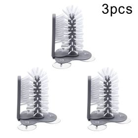 2 In 1 Cleaning Brush Cup Glass Cleaner Bottles Brush Suction Wall Lazy Brush Removable Washing Tools Kitchen Clean Accessories (Ships From: China, Color: 3pcs)