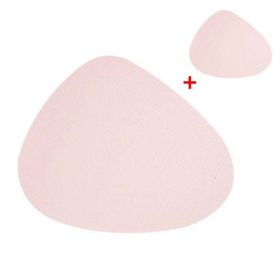 Placemat Table Mat Tableware Pad Pu Leather Waterproof Heat Insulation (Color: Auburn)