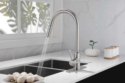 Kitchen Faucet with Pull Down Sprayer (Color: Brushed Nickel)