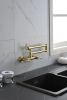 Pot Filler Faucets Both Hot Cold Water Wall Faucet Brass Faucets Kitchen Folding Kitchen Faucets Commercial Sink Faucet 3 Handles 2 Holes Joint Swing