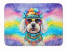 Bichon Frise Hippie Dawg Memory Foam Kitchen Mat Machine Washable Anti-Fatigue Mat Cushion Comfort Bath Mat or Kitchen Rug