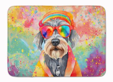 Schnauzer Hippie Dawg Memory Foam Kitchen Mat Machine Washable Anti-Fatigue Mat Cushion Comfort Bath Mat or Kitchen Rug (Default: Default)