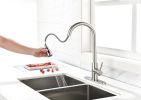 Kitchen Faucets with Pull Down Sprayer Commercial Stainless Steel Single Handle Single Hole Kitchen Sink Faucet