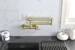 Pot Filler Faucets Both Hot Cold Water Wall Faucet Brass Faucets Kitchen Folding Kitchen Faucets Commercial Sink Faucet 3 Handles 2 Holes Joint Swing