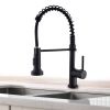 The new model is beautiful and durable Single Handle Pull-Down Sprayer Kitchen Faucet in Black+Gold