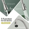 Solid Stainless Steel Kitchen Faucet with Pull Down Sprayer 3 Modes, Modern Kitchen Sink Faucets with Sprayer, High Arch Single Handle Faucet