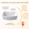 Lordear Framhouse Kitchen Sink White Fireclay Apron Front Sink