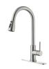 Kitchen Faucets with Pull Down Sprayer Commercial Stainless Steel Single Handle Single Hole Kitchen Sink Faucet