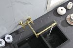 Pot Filler Faucets Both Hot Cold Water Wall Faucet Brass Faucets Kitchen Folding Kitchen Faucets Commercial Sink Faucet 3 Handles 2 Holes Joint Swing