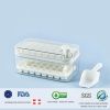 One-Button Release Ice Cubes -Ice Cube Tray with Lid and Bin
