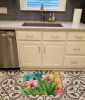 Orchids in Watercolor Memory Foam Kitchen Mat Machine Washable Anti-Fatigue Mat Cushion Comfort Bath Mat or Kitchen Rug