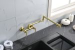 Pot Filler Faucets Both Hot Cold Water Wall Faucet Brass Faucets Kitchen Folding Kitchen Faucets Commercial Sink Faucet 3 Handles 2 Holes Joint Swing
