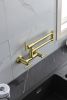 Pot Filler Faucets Both Hot Cold Water Wall Faucet Brass Faucets Kitchen Folding Kitchen Faucets Commercial Sink Faucet 3 Handles 2 Holes Joint Swing