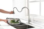 Kitchen Faucets with Pull Down Sprayer Commercial Stainless Steel Single Handle Single Hole Kitchen Sink Faucet