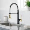 The new model is beautiful and durable Single Handle Pull-Down Sprayer Kitchen Faucet in Black+Gold