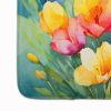Freesias in Watercolor Memory Foam Kitchen Mat Machine Washable Anti-Fatigue Mat Cushion Comfort Bath Mat or Kitchen Rug