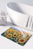 Sunflowers in Watercolor Memory Foam Kitchen Mat Machine Washable Anti-Fatigue Mat Cushion Comfort Bath Mat or Kitchen Rug