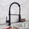 The new model is beautiful and durable Single Handle Pull-Down Sprayer Kitchen Faucet in Black+Gold
