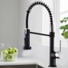The new model is beautiful and durable Single Handle Pull-Down Sprayer Kitchen Faucet in Black+Gold