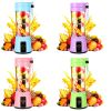 1pc 380ML Portable Blender With 6 Blades Rechargeable USB ; Personal Size Blender For Shakes And Smoothies; Traveling Fruit Veggie Juicer Cup