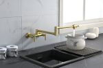 Pot Filler Faucets Both Hot Cold Water Wall Faucet Brass Faucets Kitchen Folding Kitchen Faucets Commercial Sink Faucet 3 Handles 2 Holes Joint Swing