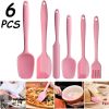 6pcs Silicone Kitchenware Set; Kitchen Supplies; Baking Supplies; Large Scraper; Spatula; Baking Tools; Cake Cream Spatula; Kitchen Tool Set