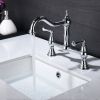 Double Handle Widespread Kitchen Faucet with Traditional Handles,Bridge Dual Handles Kitchen Faucet,Kitchen sink faucet