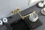 Pot Filler Faucets Both Hot Cold Water Wall Faucet Brass Faucets Kitchen Folding Kitchen Faucets Commercial Sink Faucet 3 Handles 2 Holes Joint Swing